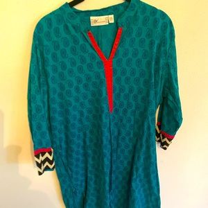 Turquoise tunic or cover up from India